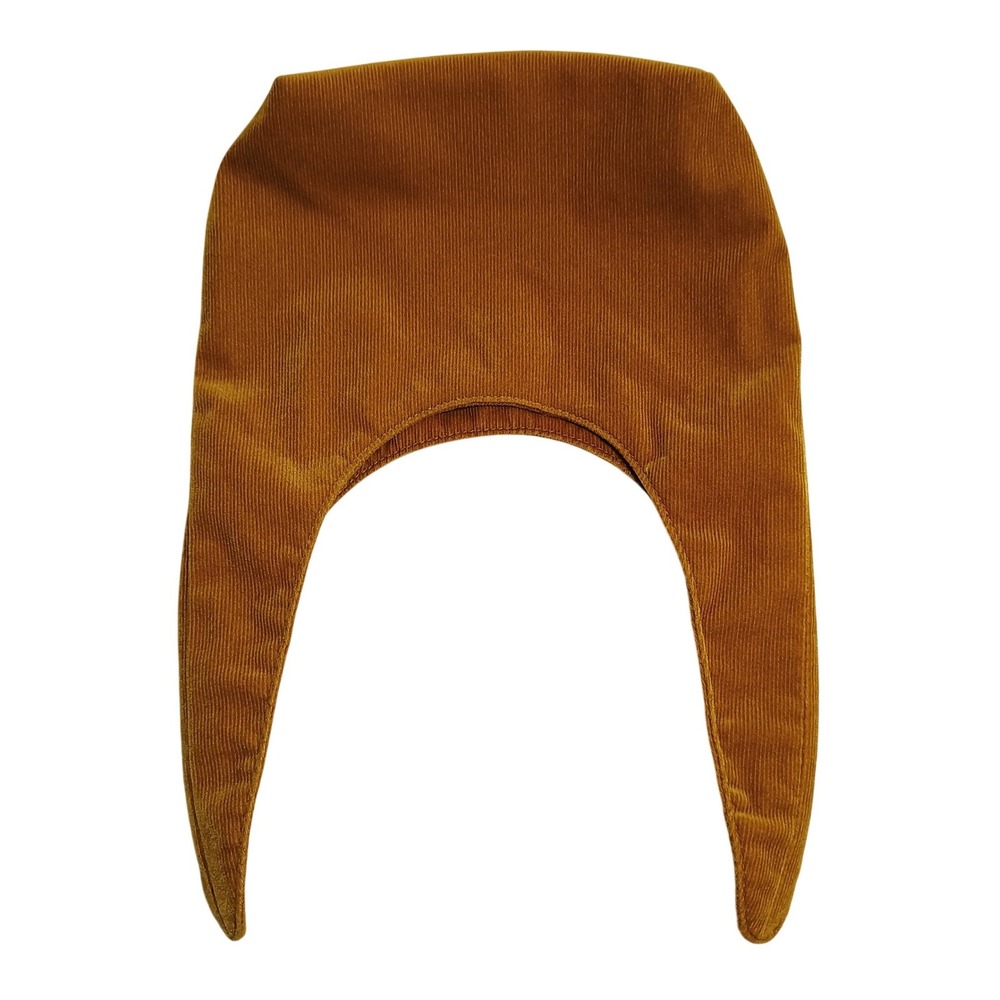 Merit Corduroy Head Scarf Hat Hood Balaclava Unisex Medium Mustard Tan Ribbed